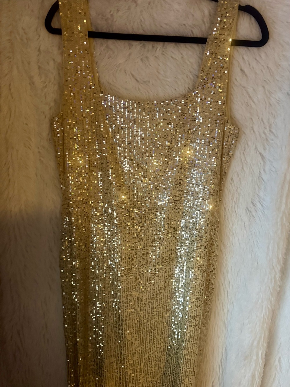 ASOS Gold Sequin Midi Dress